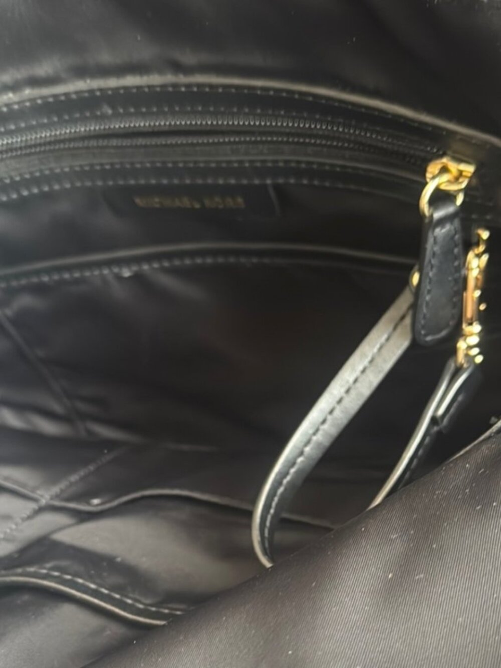 Michael Kors Kelsey Navy Backpack | Gold Hardware | Lightweight Travel Bag - Picture 7 of 8